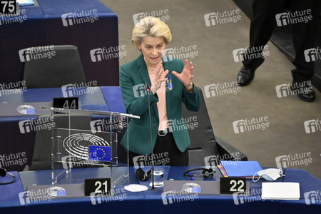 Fragestunde mit Ursula von der Leyen im EU-Parlament in Straßburg