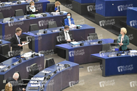 Fragestunde mit Ursula von der Leyen im EU-Parlament in Straßburg