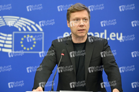 Pressebriefing der Fraktion GUE/NGL im EU-Parlament in Straßburg