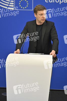 Pressebriefing der Fraktion GUE/NGL im EU-Parlament in Straßburg