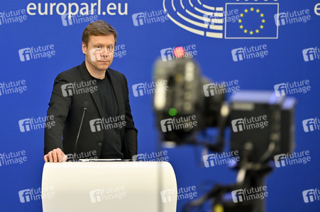 Pressebriefing der Fraktion GUE/NGL im EU-Parlament in Straßburg