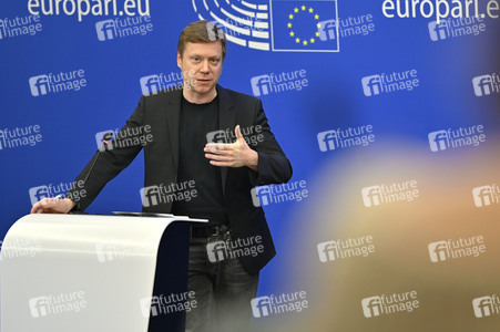 Pressebriefing der Fraktion GUE/NGL im EU-Parlament in Straßburg