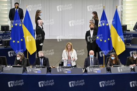 Roberta Metsola bei einer Plenartagung im EU-Parlament in Straßburg