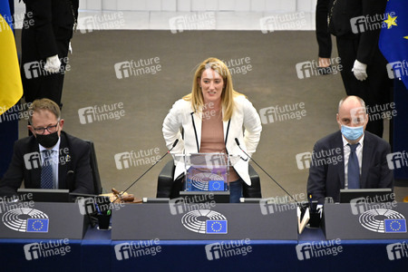 Roberta Metsola bei einer Plenartagung im EU-Parlament in Straßburg