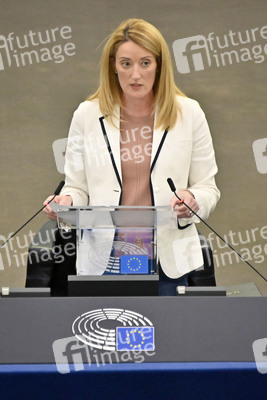 Roberta Metsola bei einer Plenartagung im EU-Parlament in Straßburg
