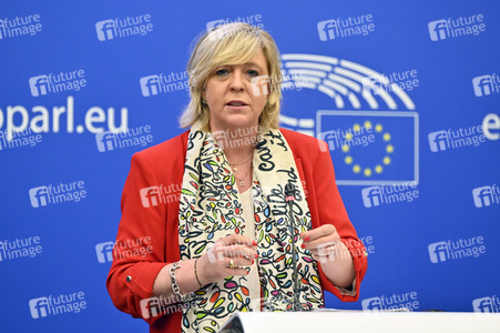 Pressebriefing der Fraktion Renew im EU-Parlament in Straßburg