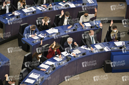 Symbolfoto Abstimmung im EU-Parlament in Straßburg