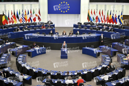 Plenartagung zum Schutz von Ukraine-Flüchtlingen im EU-Parlament in Straßburg