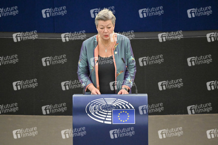 Plenartagung zum Schutz von Ukraine-Flüchtlingen im EU-Parlament in Straßburg