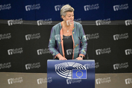 Plenartagung zum Schutz von Ukraine-Flüchtlingen im EU-Parlament in Straßburg