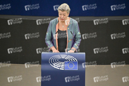 Plenartagung zum Schutz von Ukraine-Flüchtlingen im EU-Parlament in Straßburg