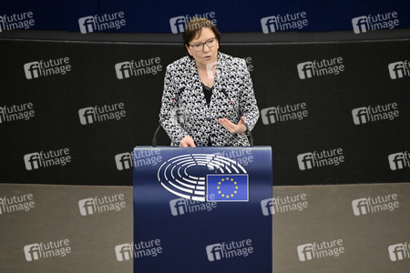 Plenartagung zum Schutz von Ukraine-Flüchtlingen im EU-Parlament in Straßburg