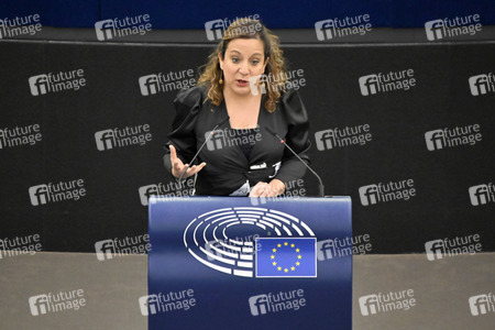 Plenartagung zum Schutz von Ukraine-Flüchtlingen im EU-Parlament in Straßburg