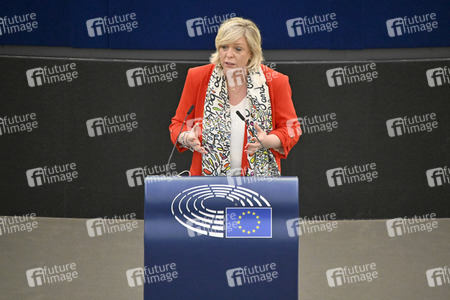 Plenartagung zum Schutz von Ukraine-Flüchtlingen im EU-Parlament in Straßburg