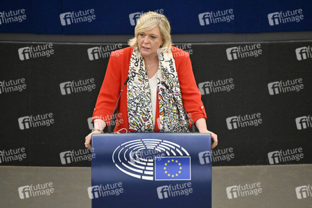 Plenartagung zum Schutz von Ukraine-Flüchtlingen im EU-Parlament in Straßburg