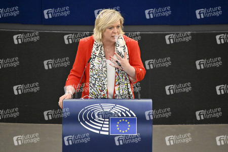 Plenartagung zum Schutz von Ukraine-Flüchtlingen im EU-Parlament in Straßburg