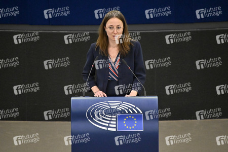 Plenartagung zum Schutz von Ukraine-Flüchtlingen im EU-Parlament in Straßburg