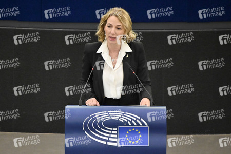 Plenartagung zum Schutz von Ukraine-Flüchtlingen im EU-Parlament in Straßburg