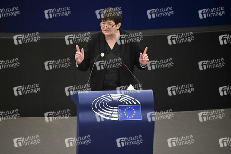 Plenartagung zum Schutz von Ukraine-Flüchtlingen im EU-Parlament in Straßburg