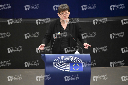 Plenartagung zum Schutz von Ukraine-Flüchtlingen im EU-Parlament in Straßburg