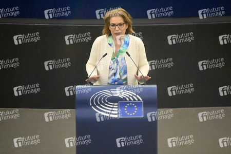 Plenartagung zum Schutz von Ukraine-Flüchtlingen im EU-Parlament in Straßburg