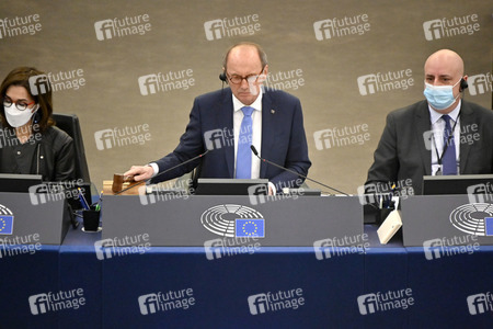 Plenartagung zum Schutz von Ukraine-Flüchtlingen im EU-Parlament in Straßburg