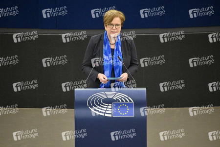 Plenartagung zum Schutz von Ukraine-Flüchtlingen im EU-Parlament in Straßburg