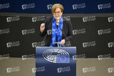 Plenartagung zum Schutz von Ukraine-Flüchtlingen im EU-Parlament in Straßburg