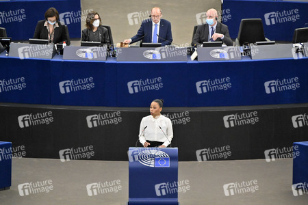 Plenartagung zum Schutz von Ukraine-Flüchtlingen im EU-Parlament in Straßburg