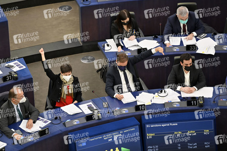 Abstimmung über Sanktionen gegen Russland im EU-Parlament in Straßburg