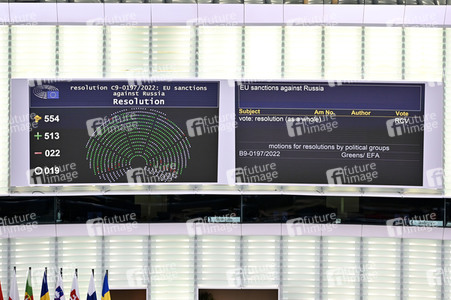 Abstimmung über Sanktionen gegen Russland im EU-Parlament in Straßburg