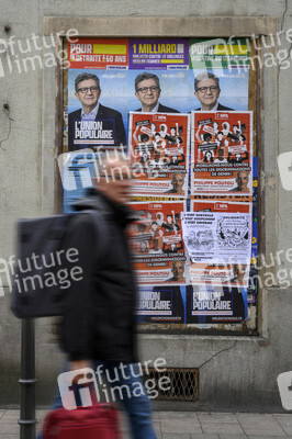 Plakate zur französischen Präsidentschaftswahl in Straßburg