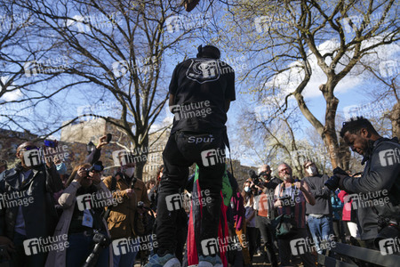 Demonstrsation gegen den Abriss von Obdachlosenlagern in New York