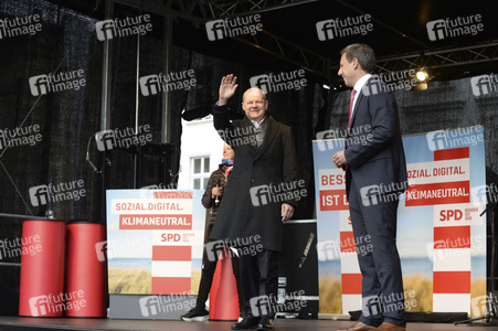Olaf Scholz auf Wahlkampftour der SPD in Lübeck