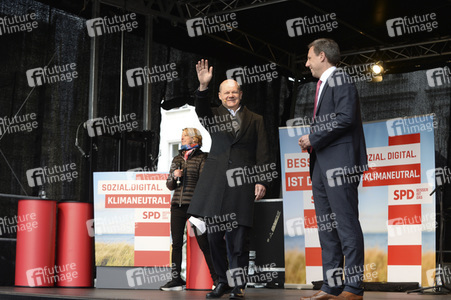 Olaf Scholz auf Wahlkampftour der SPD in Lübeck