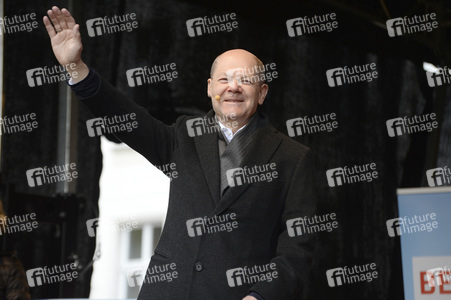 Olaf Scholz auf Wahlkampftour der SPD in Lübeck