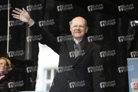Olaf Scholz auf Wahlkampftour der SPD in Lübeck