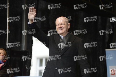 Olaf Scholz auf Wahlkampftour der SPD in Lübeck