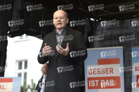 Olaf Scholz auf Wahlkampftour der SPD in Lübeck