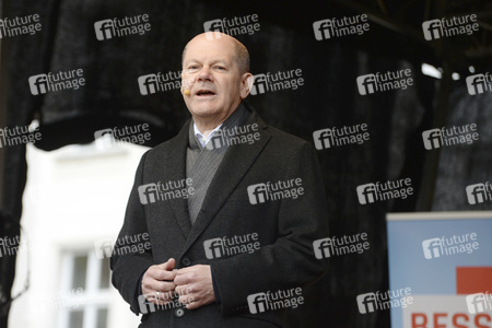 Olaf Scholz auf Wahlkampftour der SPD in Lübeck