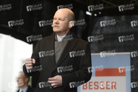 Olaf Scholz auf Wahlkampftour der SPD in Lübeck