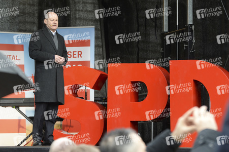 Olaf Scholz auf Wahlkampftour der SPD in Lübeck