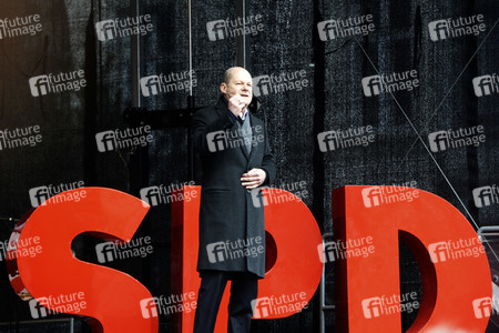 Olaf Scholz auf Wahlkampftour der SPD in Lübeck