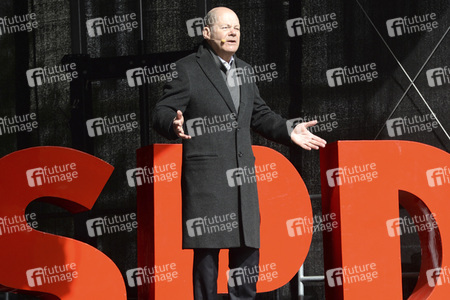 Olaf Scholz auf Wahlkampftour der SPD in Lübeck