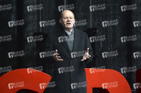 Olaf Scholz auf Wahlkampftour der SPD in Lübeck
