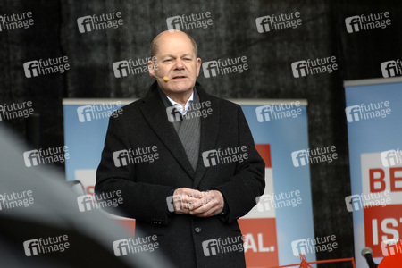 Olaf Scholz auf Wahlkampftour der SPD in Lübeck