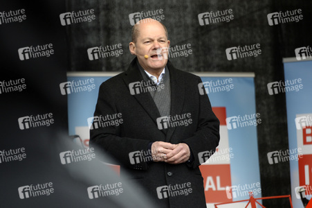Olaf Scholz auf Wahlkampftour der SPD in Lübeck