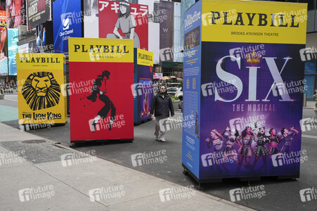 Theaterplakate als Teil der Broadway Grand Gallery in New York