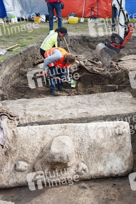 Fototermin Sondierungsgrabungen vom 'Weißen Stier vom Humboldthain' in Berlin