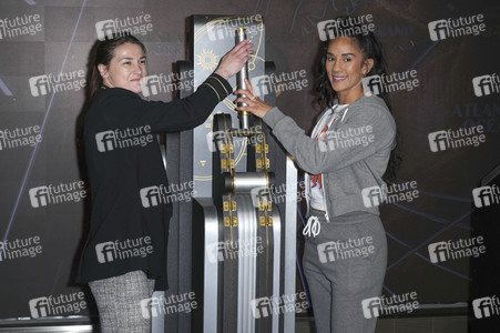 Empire State Building Lighting Ceremony mit Katie Taylor und Amanda Serrano in New York